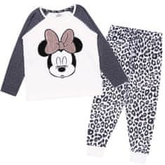 Disney DISNEY Minnie Mouse bombažne pižame z leopardjim potiskom za deklice, z dolgimi rokavi, potiskom iz bleščic 128cm