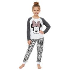 Disney DISNEY Minnie Mouse bombažne pižame z leopardjim potiskom za deklice, z dolgimi rokavi, potiskom iz bleščic 128cm