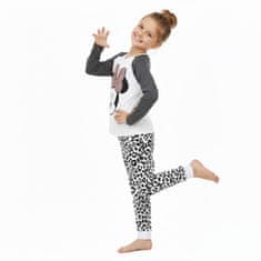 Disney DISNEY Minnie Mouse bombažne pižame z leopardjim potiskom za deklice, z dolgimi rokavi, potiskom iz bleščic 128cm