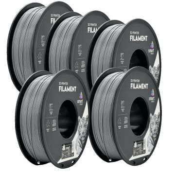 Smart Print 5x PETG Siva Filament 1.75 mm - Smart Print Vlažnost-Odporni PETG (1kg Kolut)