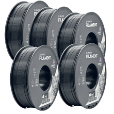 Smart Print 5x PLA Črna Filament 1.75 mm - Smart Print Biološko Razgradljiv PLA (1kg Kolut)