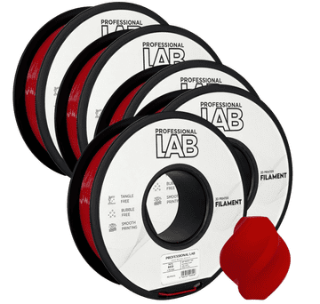 Professional Lab 5x PETG Rdeča Filament 1.75 mm - Professional Lab Vlažnost-Odporni PETG (1kg Kolut)