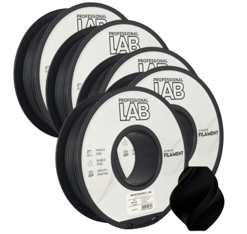 Professional Lab 5x PLA Črna Filament 1.75 mm - Professional Lab Biološko Razgradljiv PLA (1kg Kolut)
