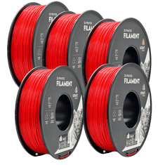 Smart Print 5x PLA Rdeča Filament 1.75 mm - Smart Print Biološko Razgradljiv PLA (1kg Kolut)
