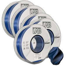 Professional Lab 5x Silk PLA Dvojna Barva črna modra filament 1.75mm - Professional Lab Sijajni Filament za 3D Tisk (1kg Kolut)
