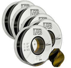 Professional Lab 5x Silk PLA Dvojna Barva črna zlata Filament 1.75mm - Professional Lab Sijajni Filament za 3D Tisk (1kg Kolut)