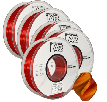 Professional Lab 5x Silk PLA Dvojna Barva rdeča zlata filament 1.75mm - Professional Lab Sijajni Filament za 3D Tisk (1kg Kolut)
