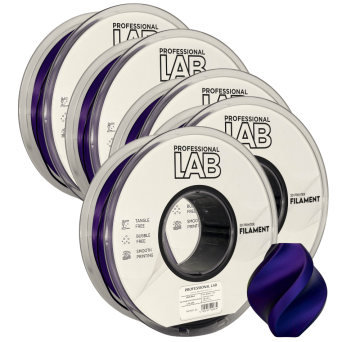 Professional Lab 5x Silk PLA Trojna Barva modra vijolična črna filament 1.75mm - Professional Lab Sijajni Filament za 3D Tisk (1kg Kolut)