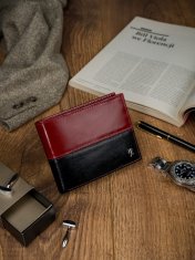 shumee Dvobarvna vodoravna denarnica iz pravega usnja - Rovicky