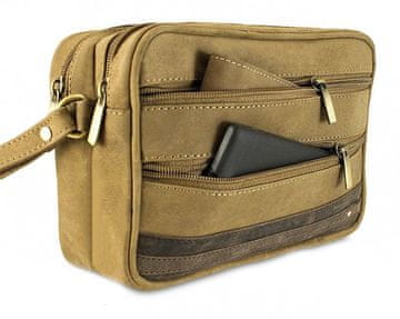 shumee Moška torbica iz nubuk usnja z vrvico za pritrditev - Always Wild