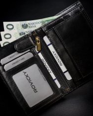 shumee Bogato opremljena moška denarnica iz naravnega zrnatega usnja RFID - Rovicky