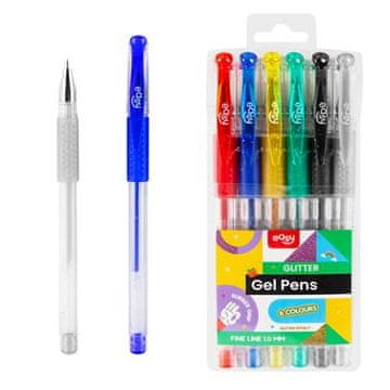 EASY Kids GLITTER Komplet gel pisal z bleščicami, 6 barv