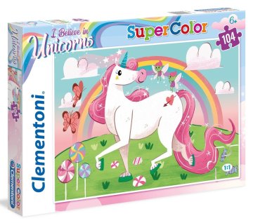 Clementoni Puzzle Supercolor Unicorn / 104 kosov