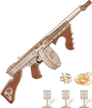 Robotime Rokr 3D lesena sestavljanka Samopal 275 kosov