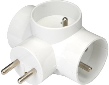 PremiumCord stikalna plošča 230V 10A, 3x okrogla vtičnica, bela