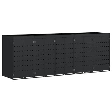 Vidaxl Shranjevanje kolesnega zaboja za 5 zabojev Črna