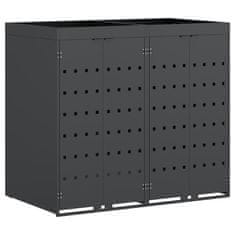 Vidaxl Shranjevanje kolesnega zaboja za 2 zaboja Antracit