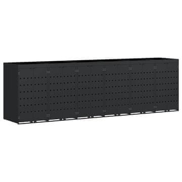 Vidaxl Shranjevanje kolesnega zaboja za 6 zabojev Črna