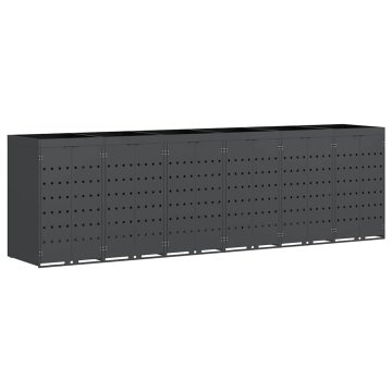 Vidaxl Shranjevanje kolesnega zaboja za 6 zabojev Antracit