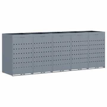 Vidaxl Shranjevanje kolesnega zaboja za 5 zabojev Svetlo siva