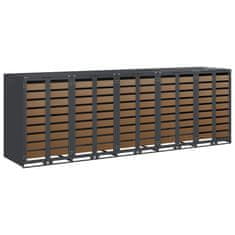 Vidaxl Shranjevanje kolesnega zaboja za 3 zaboje 340 x 77.5 x 115.5 cm