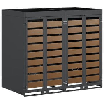 Vidaxl Shranjevanje kolesnega zaboja za 3 zaboje Antracit