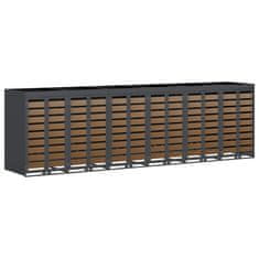 Vidaxl Shranjevanje kolesnega zaboja za 3 zaboje 340 x 77.5 x 115.5 cm