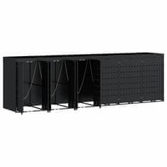 Vidaxl Shranjevanje kolesnega zaboja za 6 zabojev Črna