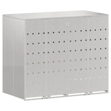 Vidaxl Shranjevanje kolesnega zaboja za 3 zaboje srebrna