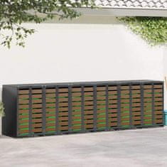 Vidaxl Shranjevanje kolesnega zaboja za 3 zaboje 340 x 77.5 x 115.5 cm