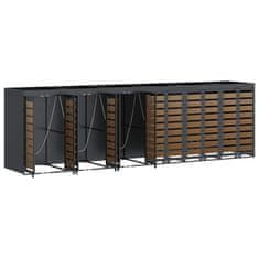 Vidaxl Shranjevanje kolesnega zaboja za 3 zaboje 340 x 77.5 x 115.5 cm