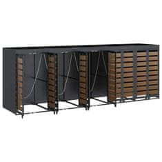 Vidaxl Shranjevanje kolesnega zaboja za 3 zaboje 340 x 77.5 x 115.5 cm