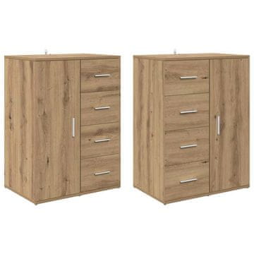 Vidaxl Stranske omare Corona 2 pcs Umetni hrast 59 x 39 x 80 cm