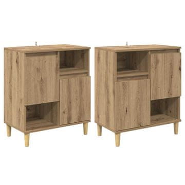 Vidaxl Stranske omare 2 pcs Umetni hrast 60 x 35 x 70 cm