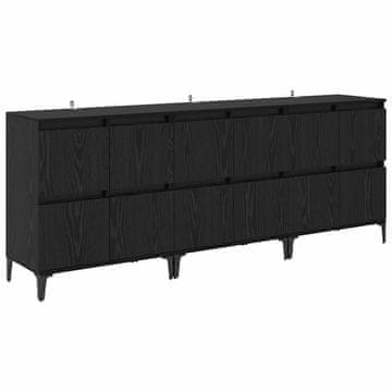 Vidaxl Stranske omare 3 szt. Črna Orehovina 60 x 35 x 70 cm