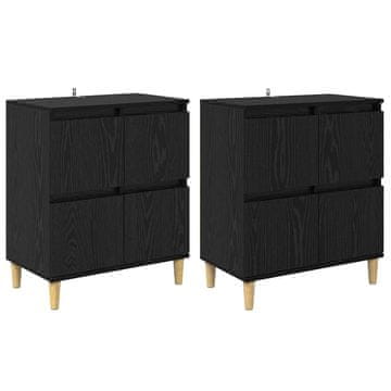 Vidaxl Stranske omare 2 szt. Črna Orehovina 60 x 35 x 70 cm