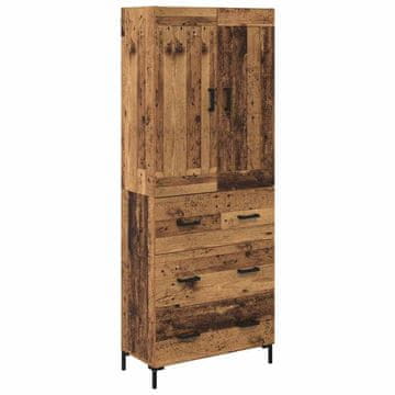 Vidaxl Visok predalnik s predalom 2 pcs Star les Konstruiran les