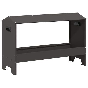 Vidaxl Krmilna posoda za kokoši Črna 81 x 32 x 53,5 cm