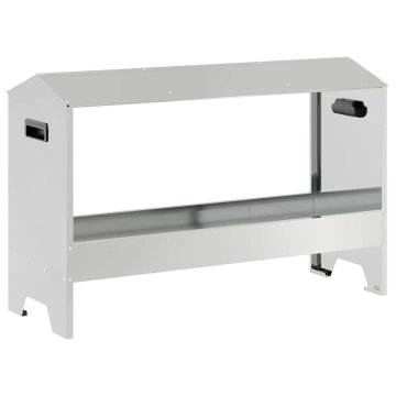 Vidaxl Krmilna posoda za kokoši srebrna 81 x 32 x 53,5 cm