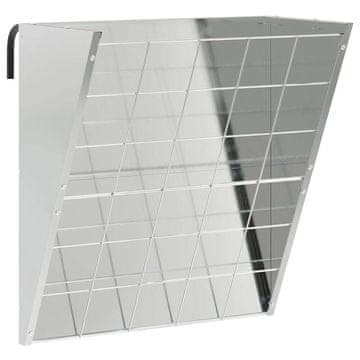 Vidaxl Viseči hranilnik za seno srebrna 61 x 33 x 66 cm