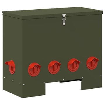 Vidaxl Hranilnik za piščance Oljčno zelena 60,5 x 29 x 51 cm