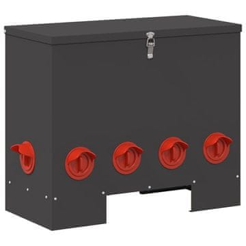 Vidaxl Hranilnik za piščance Črna 60,5 x 29 x 51 cm