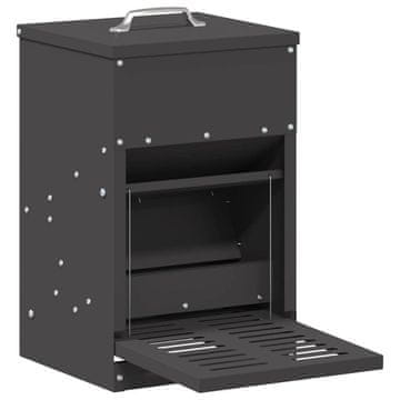 Vidaxl Hranilka za piške s pedali Črna 25 x 42 x 40 cm