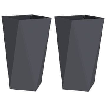 Vidaxl Cvetlično korito 2 pcs Antracit 40 x 40 x 75 cm Jeklo