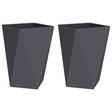 Vidaxl Cvetlično korito 2 pcs Antracit 50 x 50 x 75 cm Jeklo