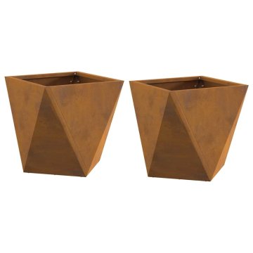 Vidaxl Cvetlično korito 2 pcs Rjav 30 x 30 x 30 cm