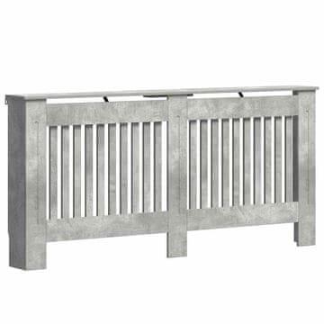 Vidaxl Pokrov radiatorja Betonsko siva 172 x 19 x 81,5 cm