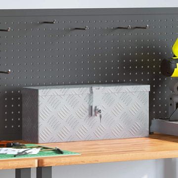 Vidaxl vidaXL Aluminijasta škatla za shranjevanje 48,5 x 14 x 20 cm srebrna