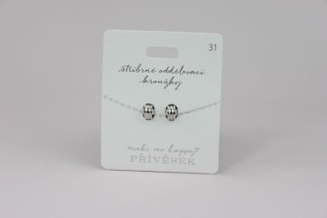 Obesek MAKE ME HAPPY Srebrni ločilni obroči