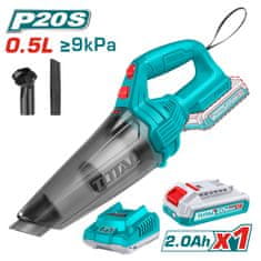 Total One-Stop Tools Akumulatorski sesalnik 0,5L / P20S (SET Baterija 1x2Ah, Polnilec) (TVLI20126)